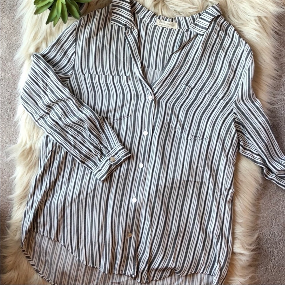 Striped Oversized Button Down - Picture 2 of 5